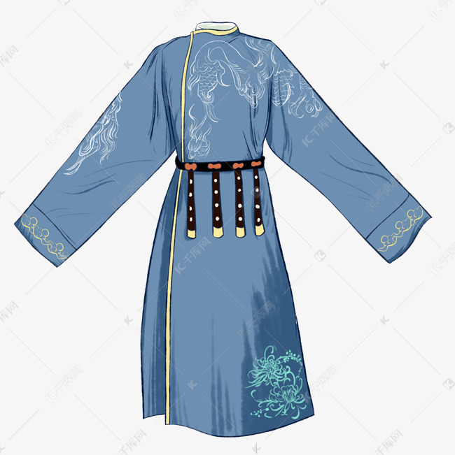 手绘古代男性汉服传统服饰素材图片免费下载