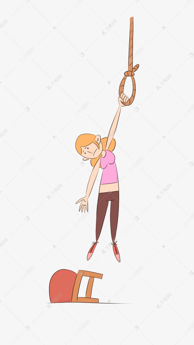 抑郁症上吊自杀女孩
