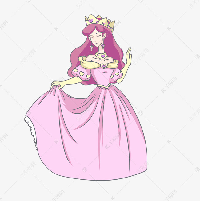 穿粉裙子的王后