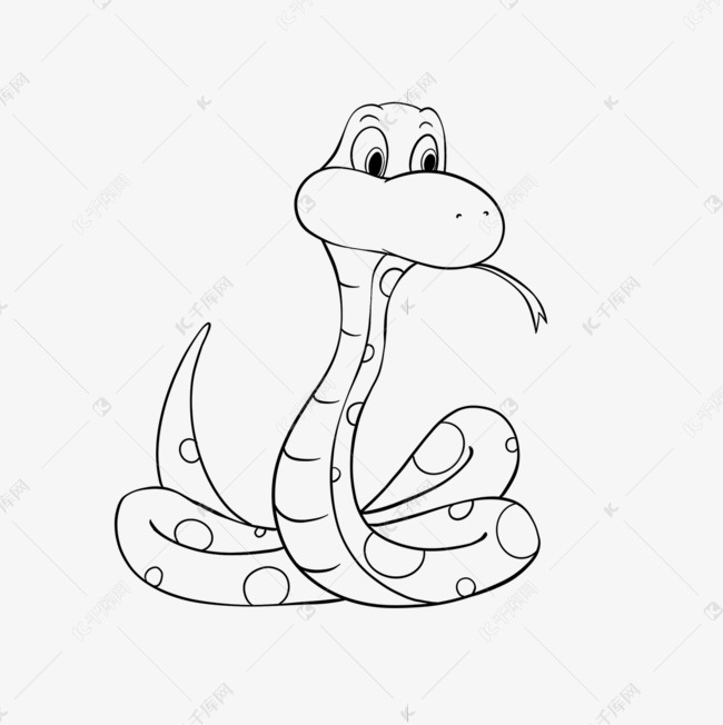 Snake Clipart Black And White 卡通黑白蛇素材图片免费下载 高清psd 千库网 图片编号