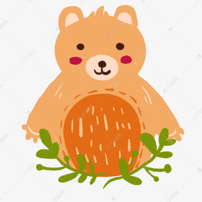 创意手绘插画卡通形像可爱动物黄熊素材图片免费下载-千库网