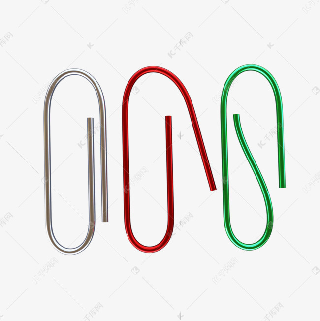 各种形状的彩色回形针