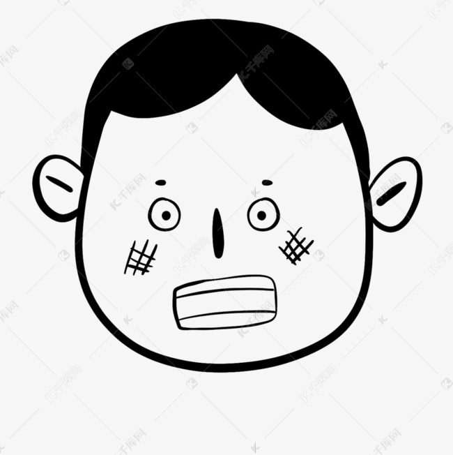 卡通家族头像人脸图片黑发