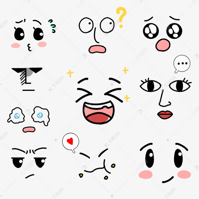 可爱搞怪线形卡通表情