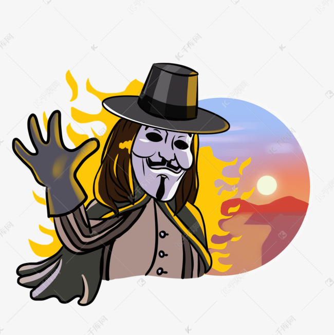 guy fawkes day篝火中的男人