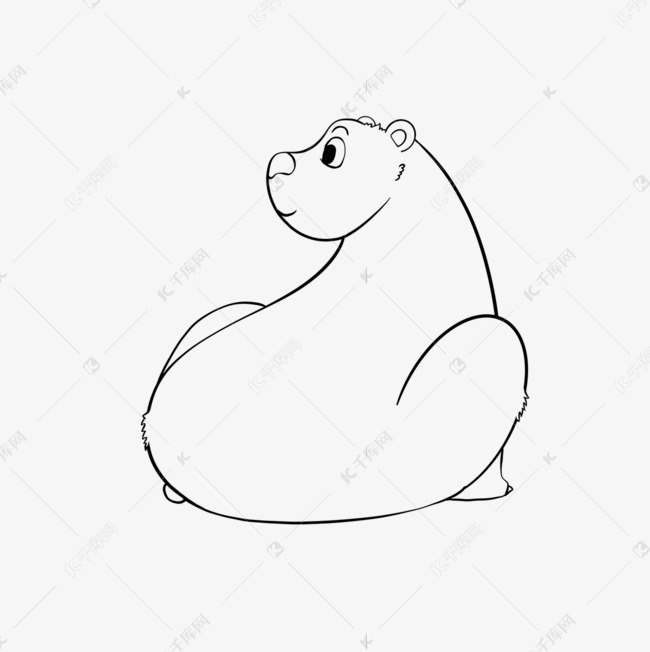 bear clipart black and white 熊的背影