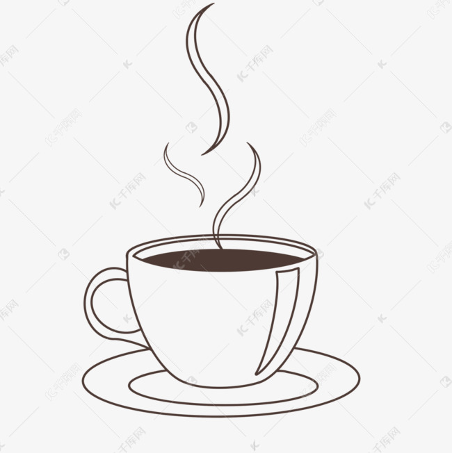 手绘热气咖啡杯