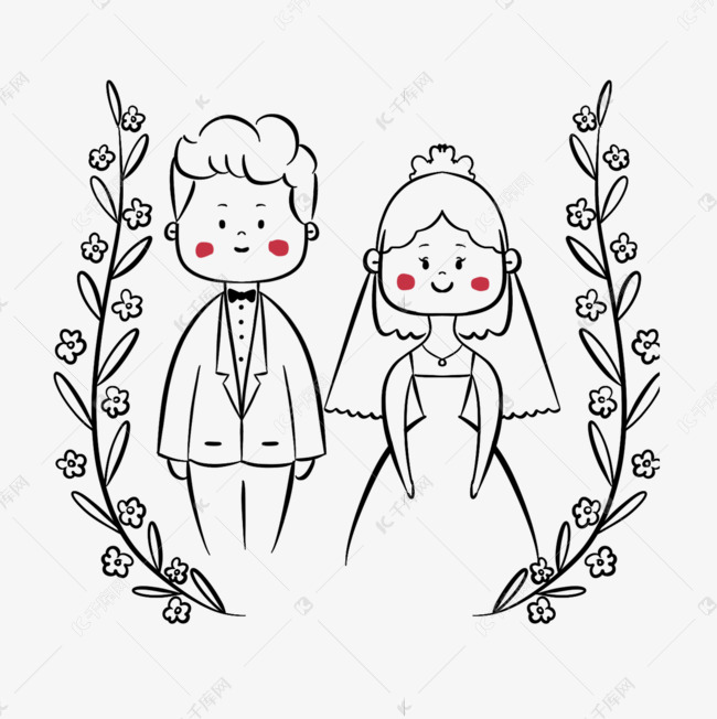 可爱卡通人物婚礼图片婚纱