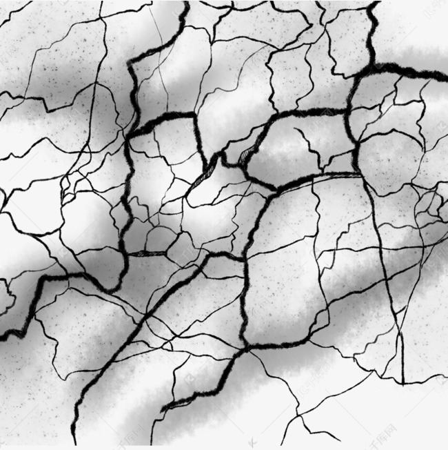 手绘风格开裂的墙面