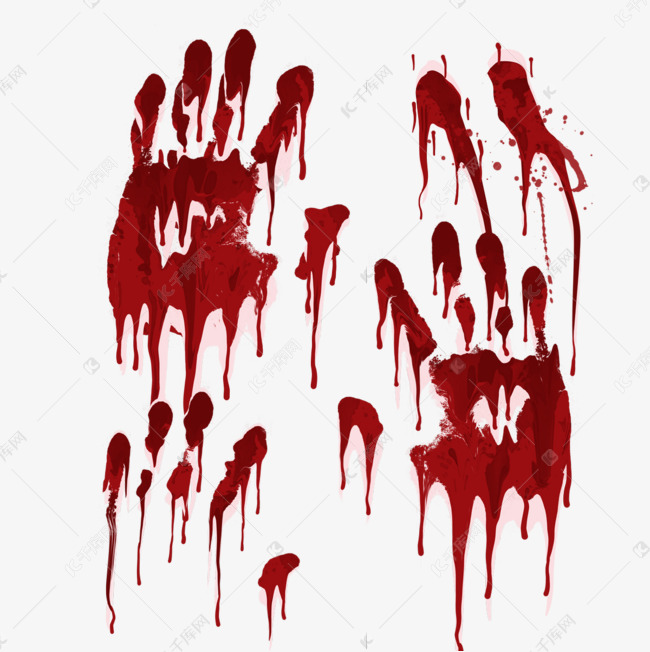 抽象的万圣节血手印