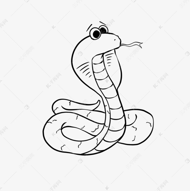 snake clipart black and white 小蛇黑白剪贴画素材图片免费下载-千