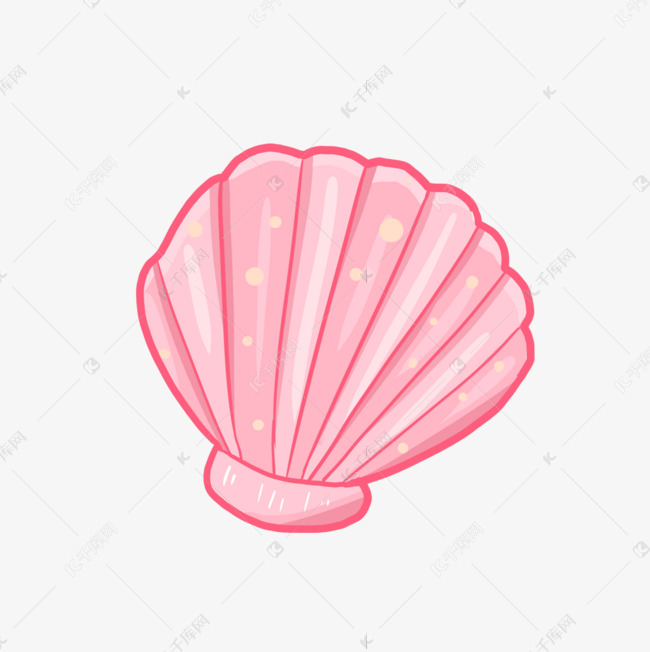 糖果色可爱粉色贝壳
