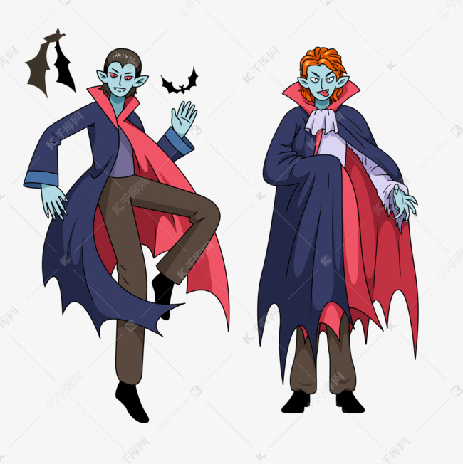 手绘帅气蝙蝠吸血鬼