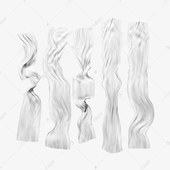 长条形状的白色褶皱湿纸素材图片免费下载-千库网