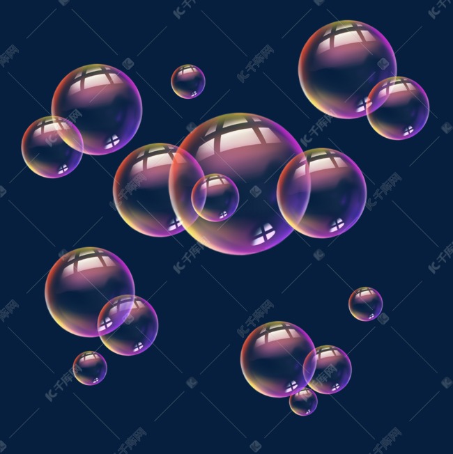 手绘彩色肥皂泡泡素材图片免费下载-千库网