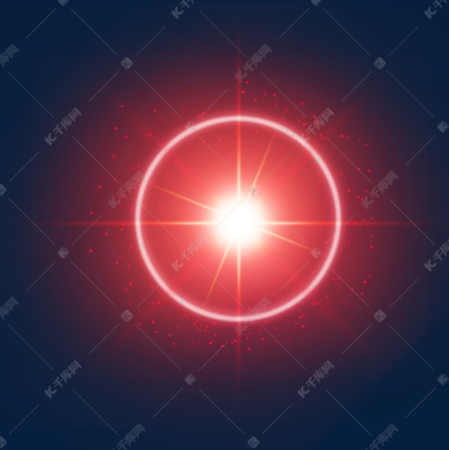 环形光晕红光效果素材图片免费下载-千库网