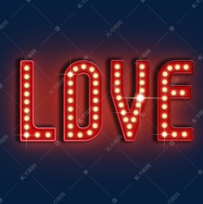 情人节love红色立体灯牌