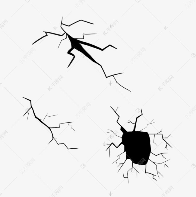 黑色地面裂缝缝隙素材图片免费下载-千库网