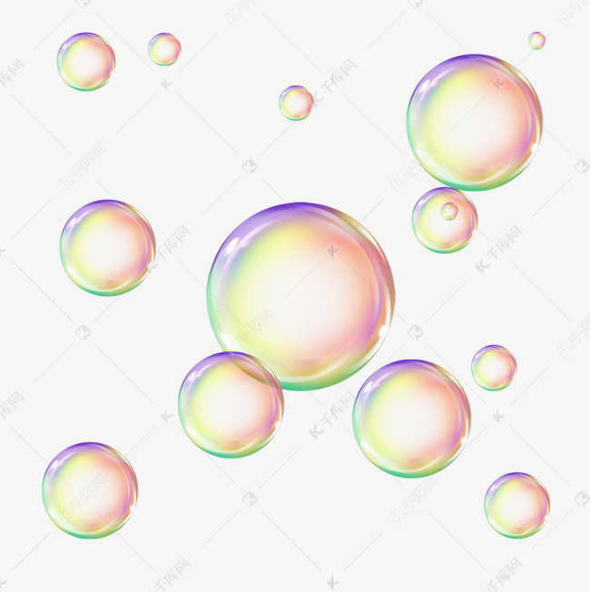 bubble绚丽的彩色透明气泡素材图片免费下载-千库网