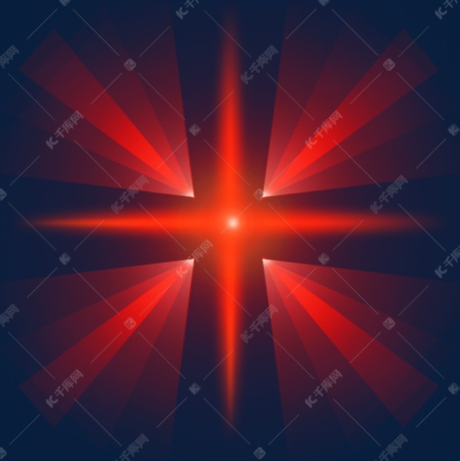 对称的十字形红色太阳光光效素材图片免费下载-千库网