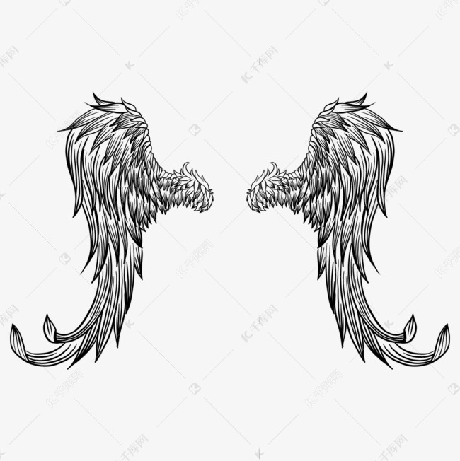 黑白炫酷天使翅膀