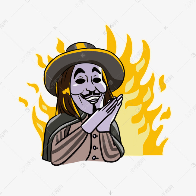 guy fawkes day男人在鼓掌