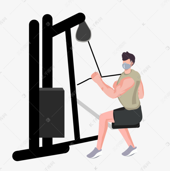 卡通手绘健身运动插画