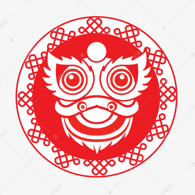 svg中国传统狮子剪纸