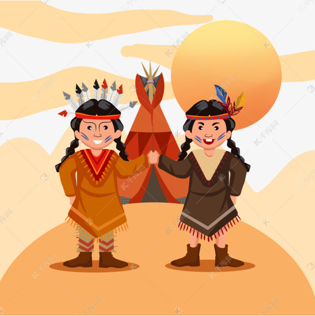 原住民手绘创意插画素材图片免费下载 高清psd 千库网 图片编号