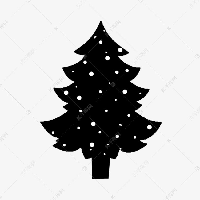 漂亮圣诞树剪影剪贴画