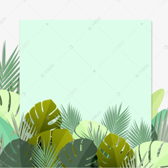 绿色创意感手绘植物边框素材图片免费下载 高清psd 千库网 图片编号