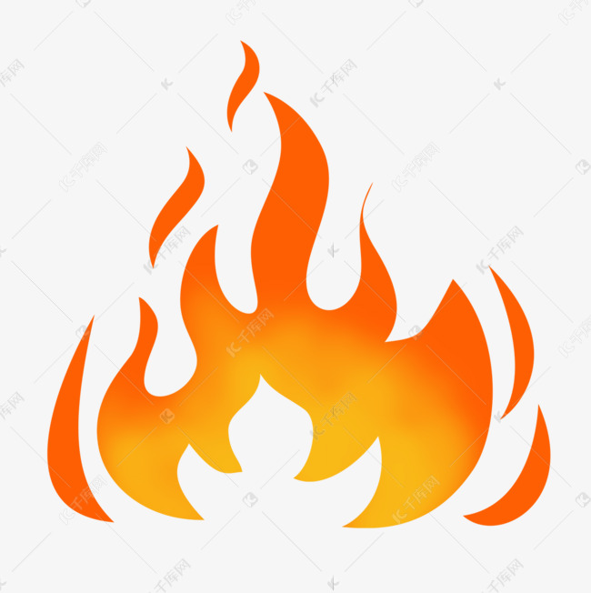 免抠元素 燃烧的火光 手绘燃烧的火焰版权可商用有保障