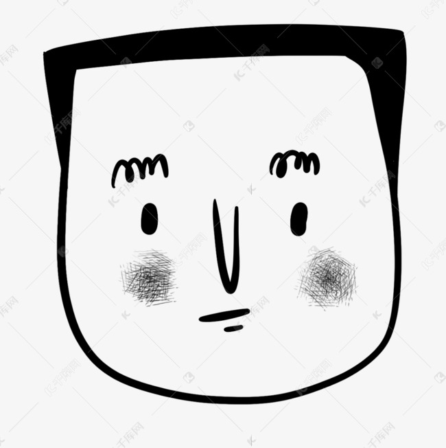 创意卡通家族人物头像平头