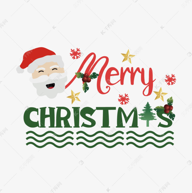 圣诞老人头像装饰holly圣诞