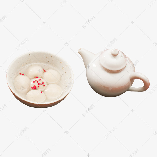 元宵节汤圆茶壶元宵
