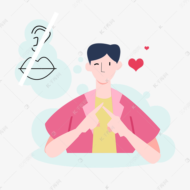 聋哑人男孩手语