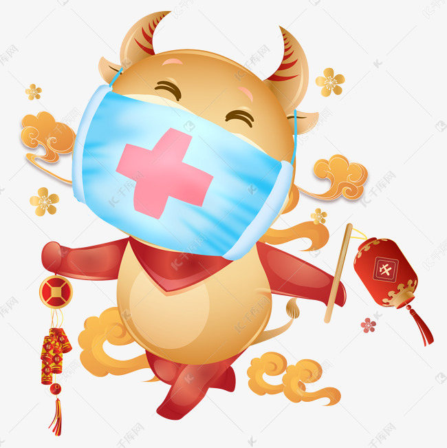 创意新年卡通可爱口罩牛