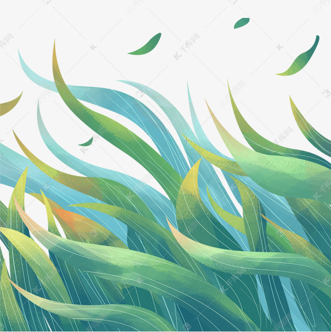 卡通手绘草丛春天