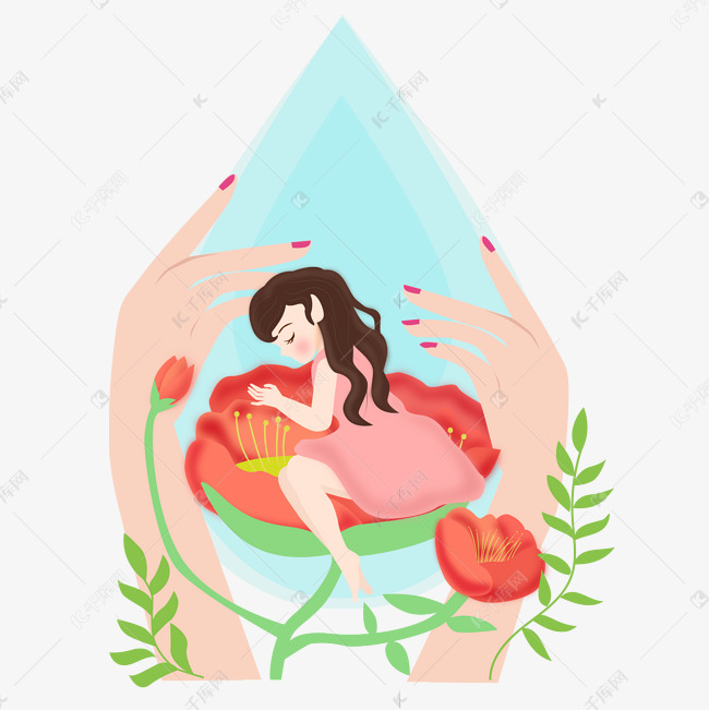 惊蛰节气万物生长萌芽矢量图三八