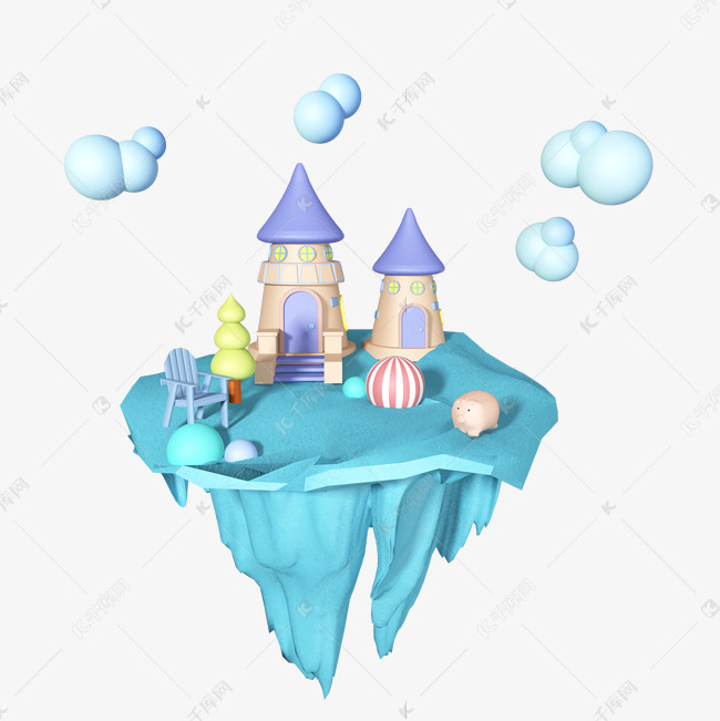 天空之城空中花园素材图片免费下载 高清装饰图案psd 千库网 图片编号