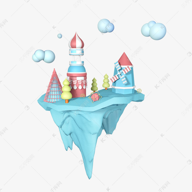 天空之城空中花园素材图片免费下载 高清装饰图案psd 千库网 图片编号