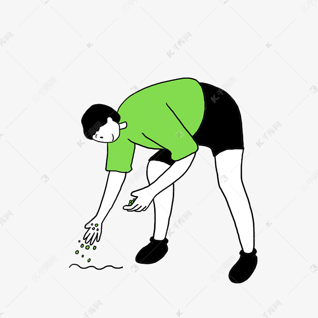 春耕播种男士人物撒种子