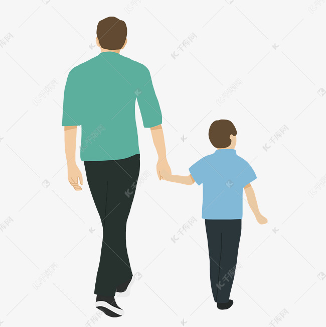 父子手拉手行走亲子活动