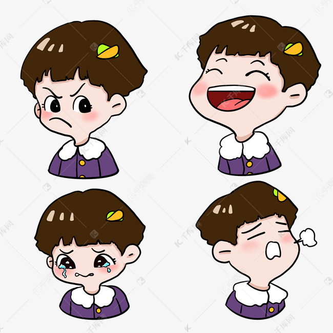 男孩喜怒哀乐情绪表情