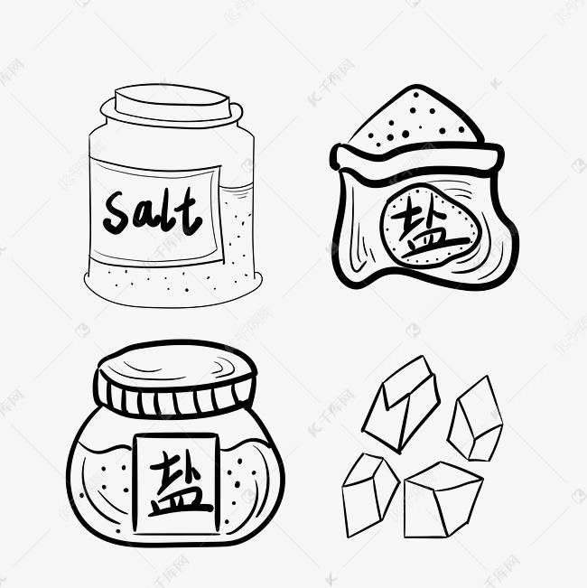 线描调味品食盐