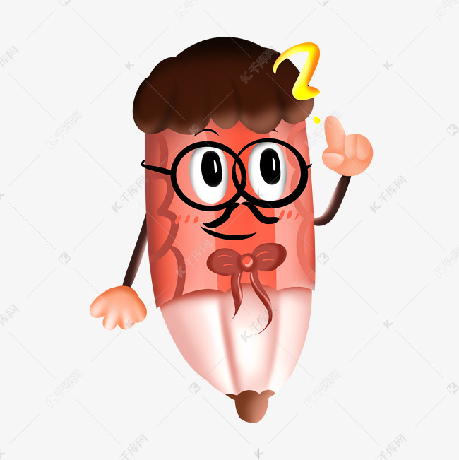 铅笔博士红色拟人铅笔