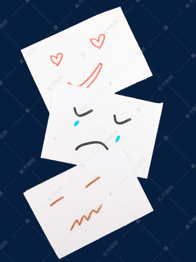 开心伤心大哭卡片情绪