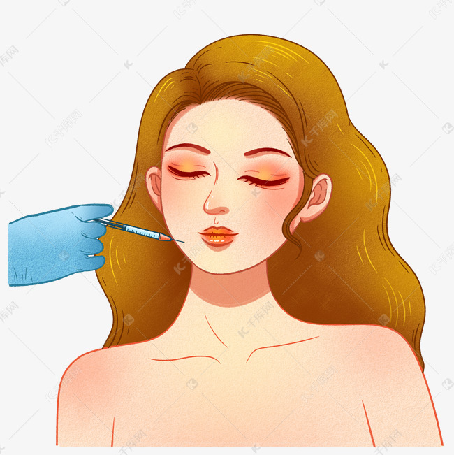 美容医美整容小清新美女打瘦脸针