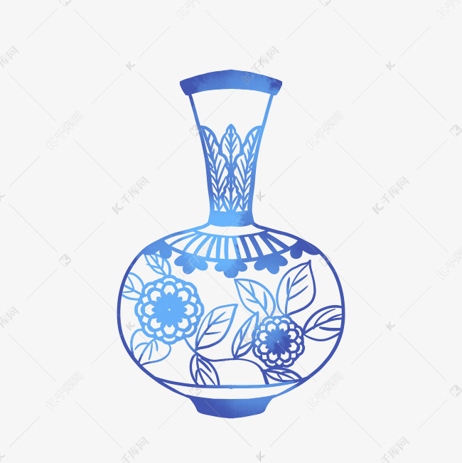 青花瓷古风花瓶素材图片免费下载 高清装饰图案psd 千库网 图片编号