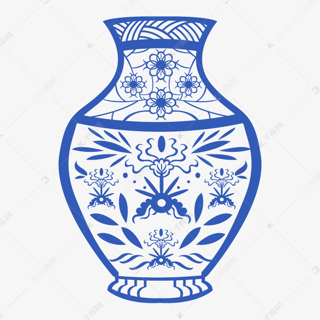 古风青花瓷花瓶素材图片免费下载 高清装饰图案psd 千库网 图片编号